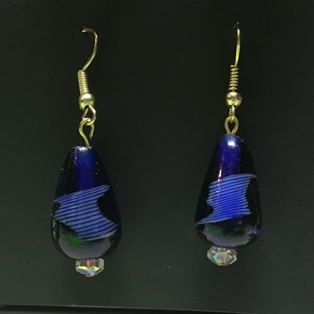 3/$10 large deep blue earrings
